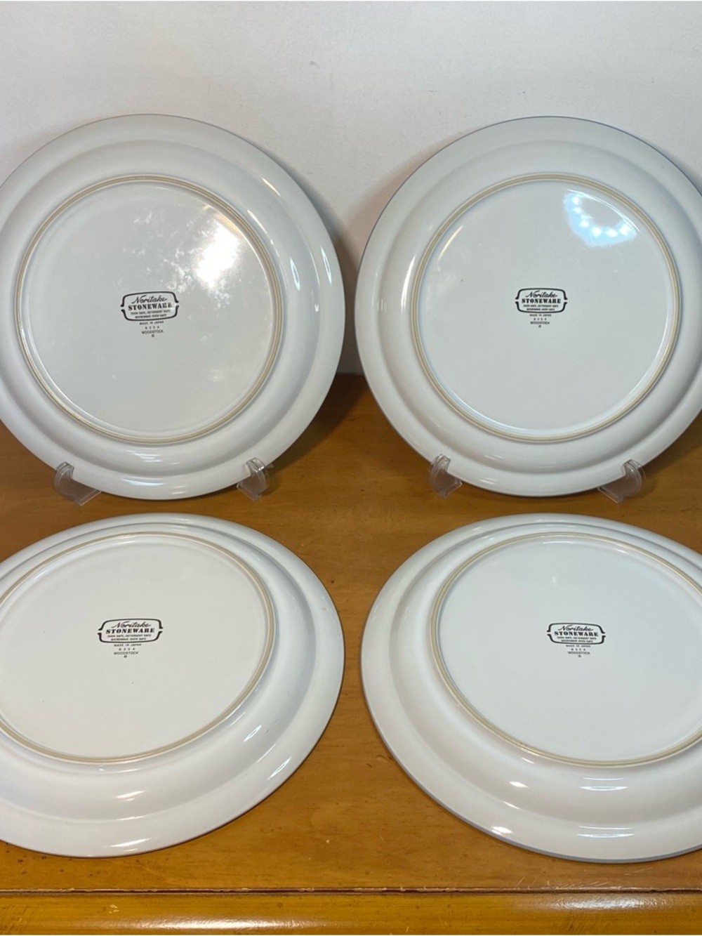 Noritake Woodstock Dinner Plates Stoneware Vintage Floral 10 5/8” Blue Set of 4 - Picture 6 of 9